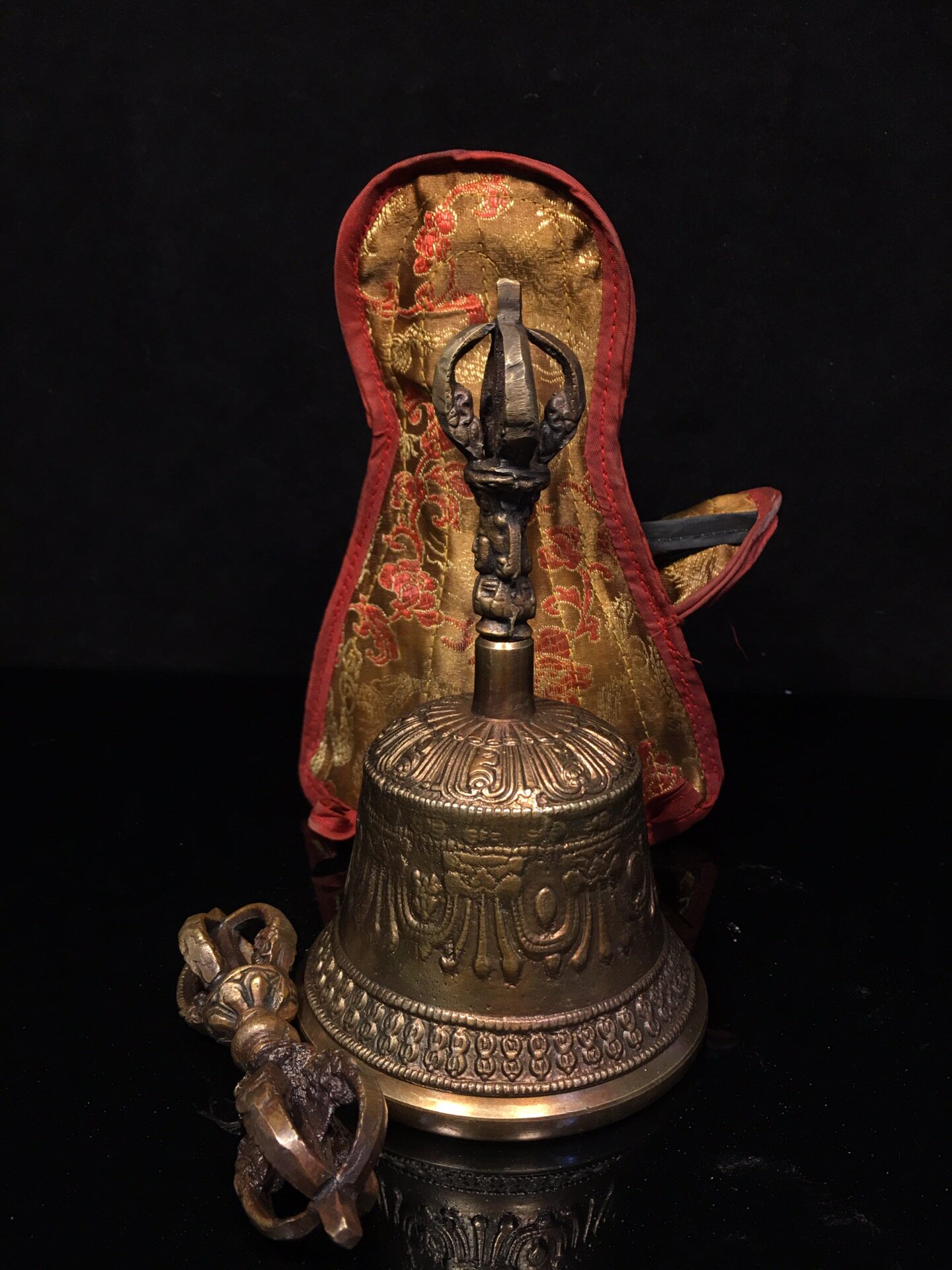 Vintage Collectible Bells - Vintage Pure Brass Vajra Bell &