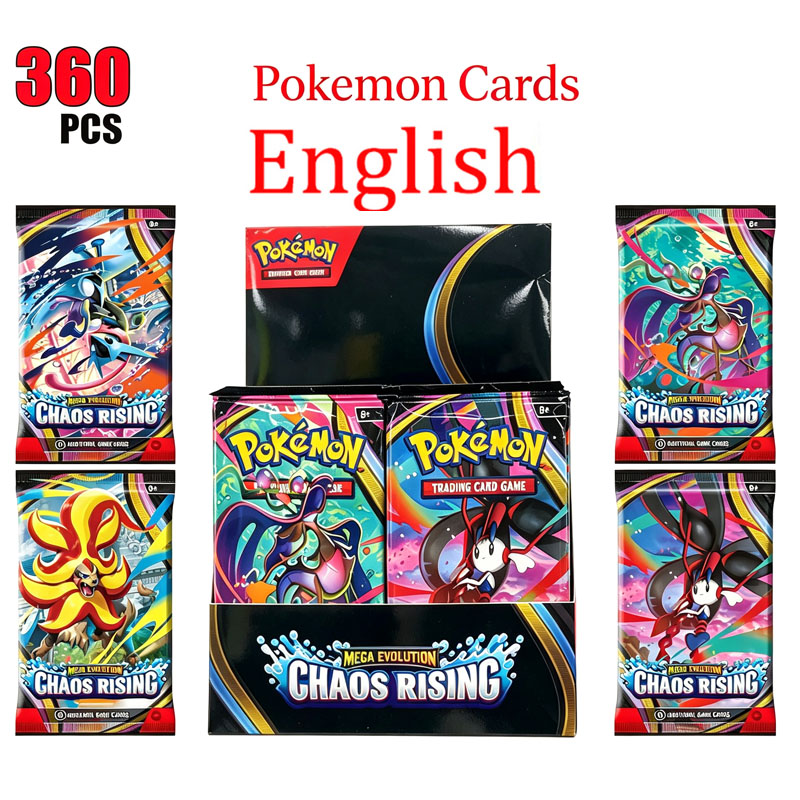 Vintage Collectible Cards - 360PCS Pokémon Cards Chaos Rising Booster