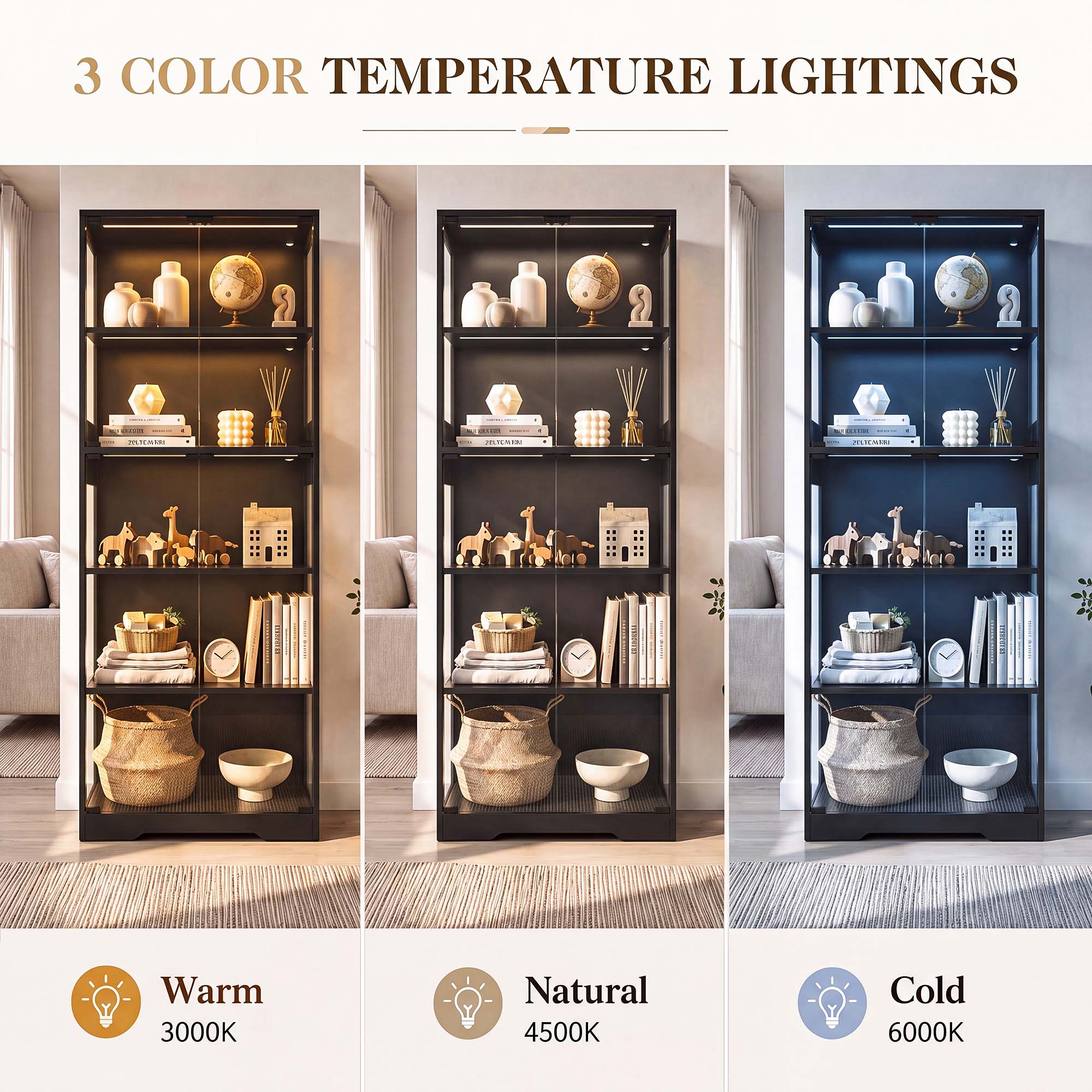 TCGBKAF 5‑Tier Display Cabinet - Collectible & Vintage Dolls For Wedding ulasan dan harga