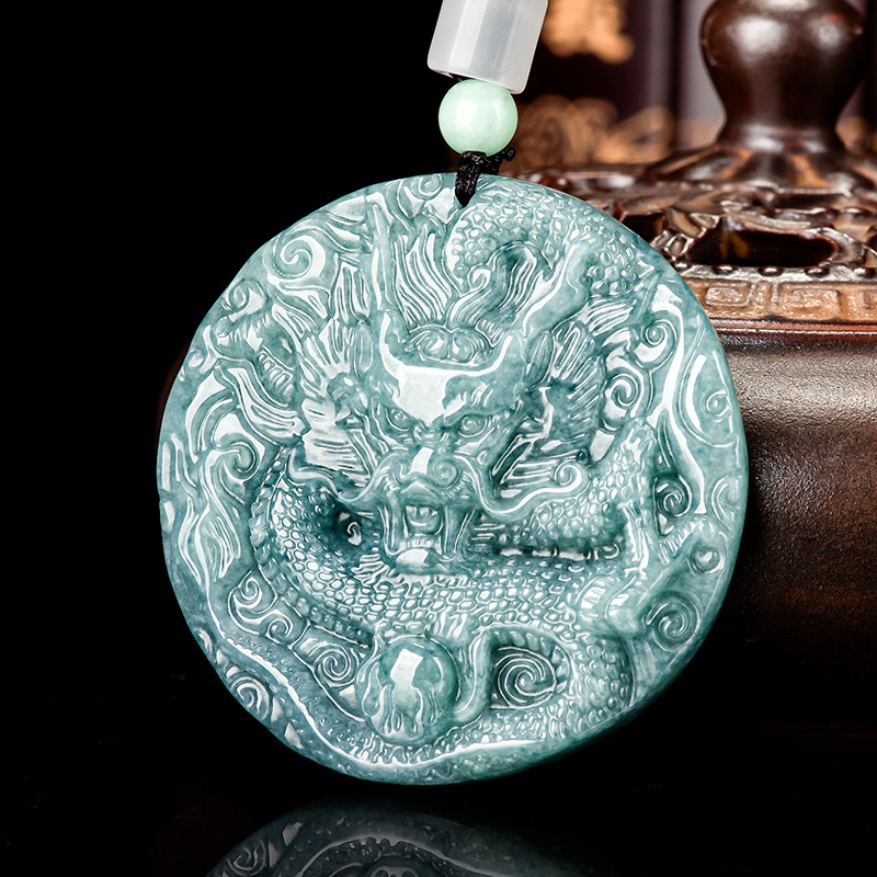 Burmese Jadeite Dragon Pendant - Vintage Necklace ulasan dan harga