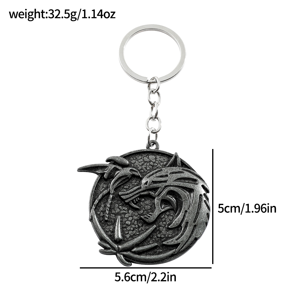 Vintage Wolf Head Keychain Gam - Vintage Necklace ulasan dan harga