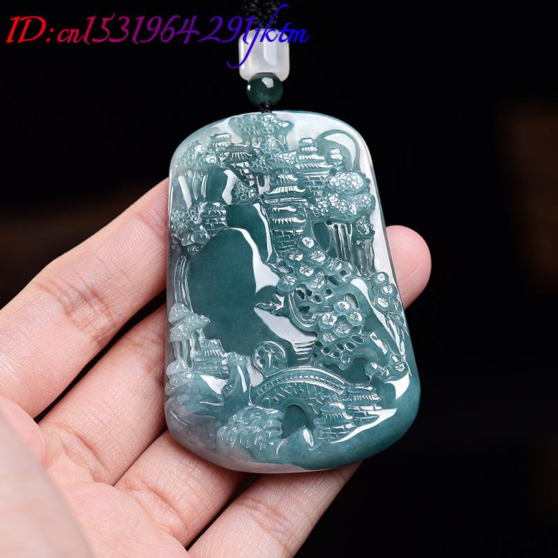 Natural Burmese Jadeite Scener - Vintage Necklace ulasan dan harga