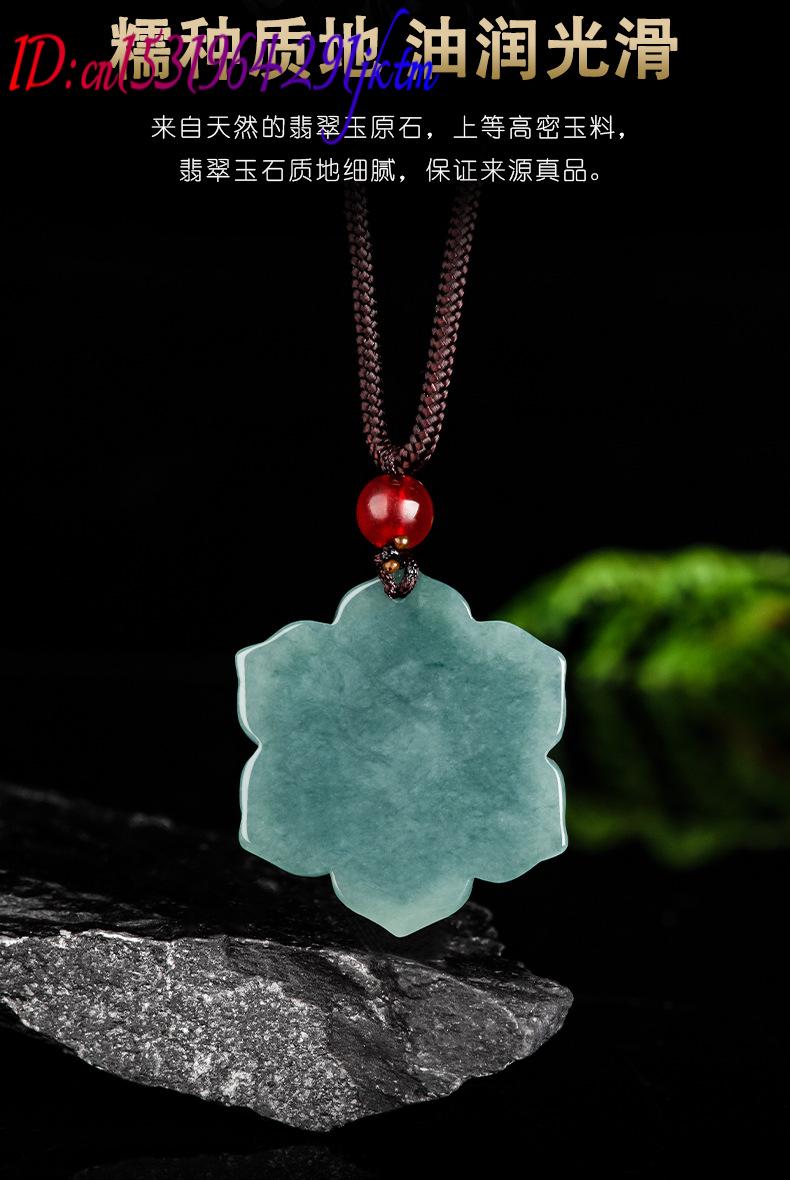Burmese Jadeite Flower Pendant - Vintage Necklace ulasan dan harga