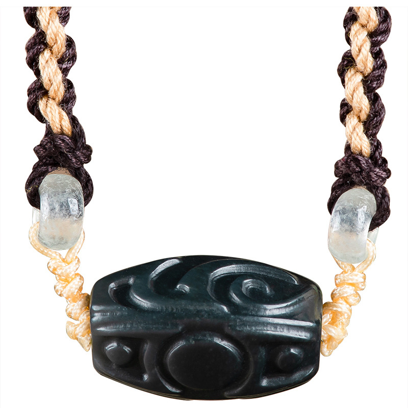 Hetian Jade Carve Bead Pendant - Vintage Necklace ulasan dan harga