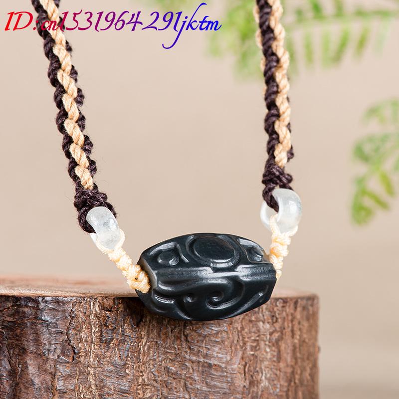 Hetian Jade Carve Bead Pendant - Vintage Necklace ulasan dan harga