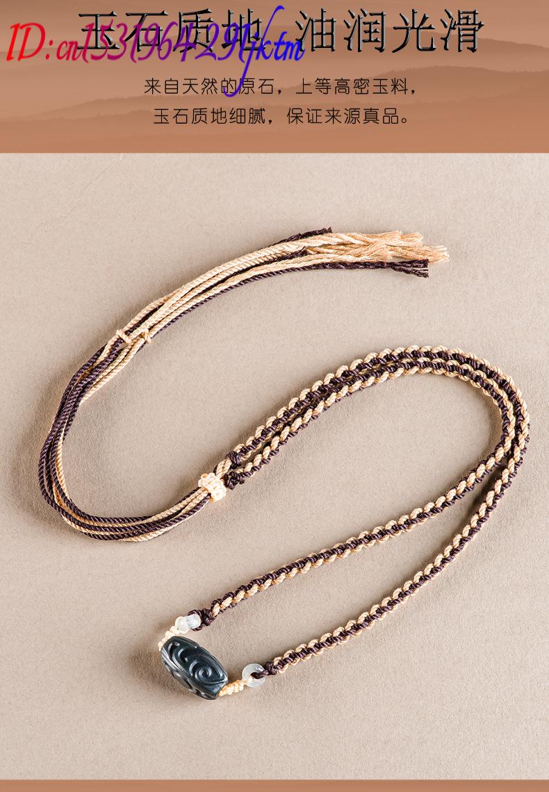 Hetian Jade Carve Bead Pendant - Vintage Necklace ulasan dan harga