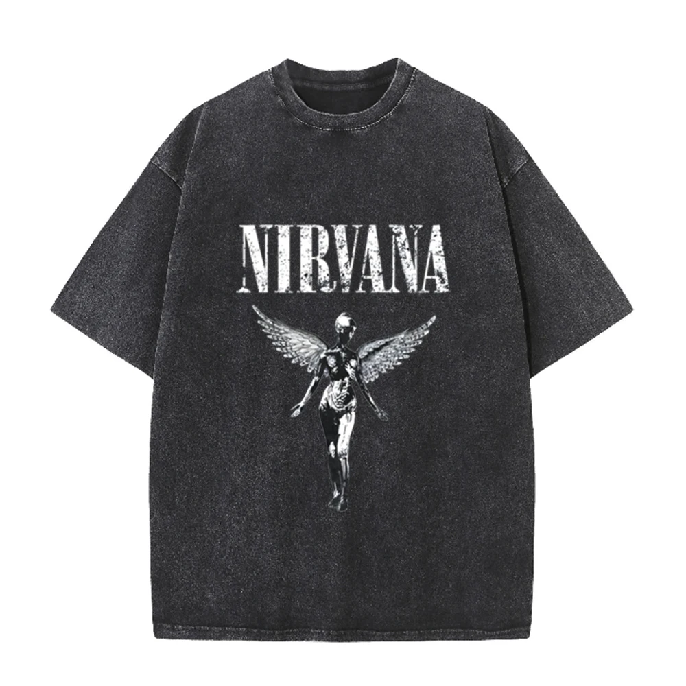 Retro Acid Wash Oversized T-sh - Vintage Collectible Figures ulasan dan harga