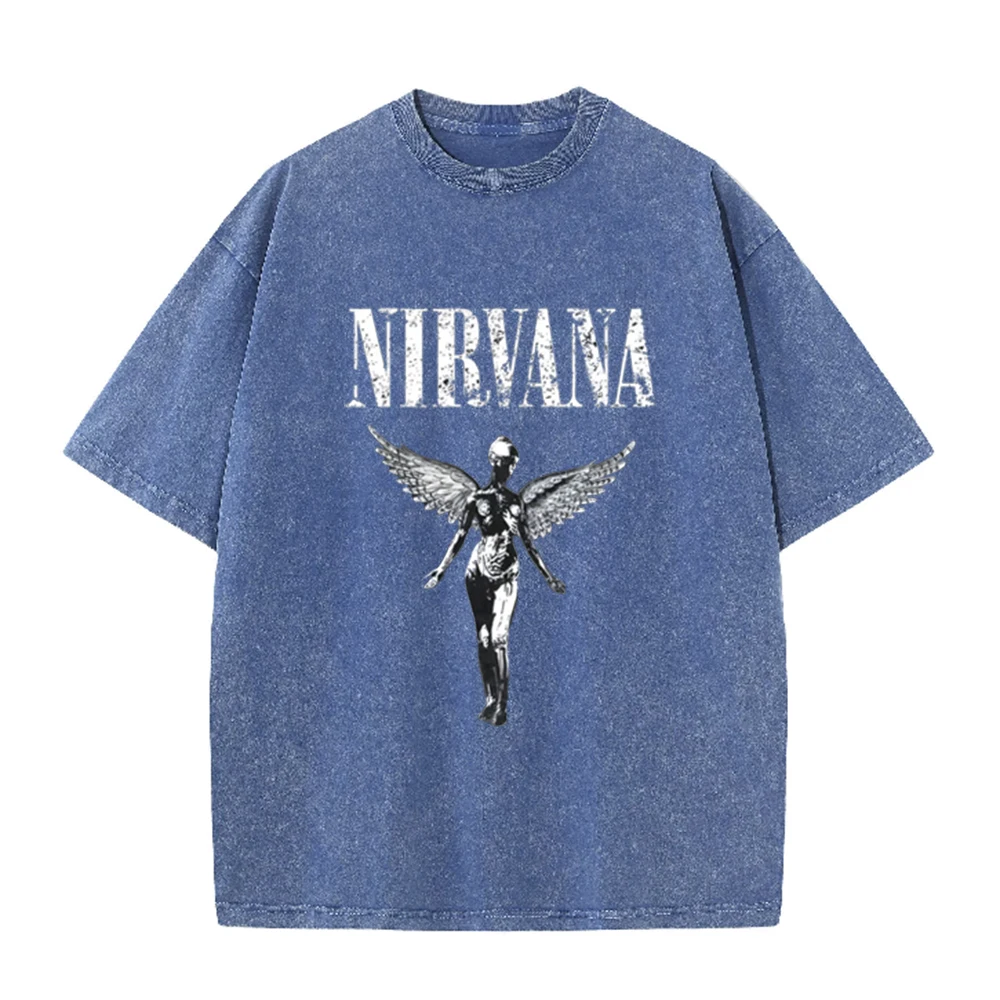 Retro Acid Wash Oversized T-sh - Vintage Collectible Figures ulasan dan harga