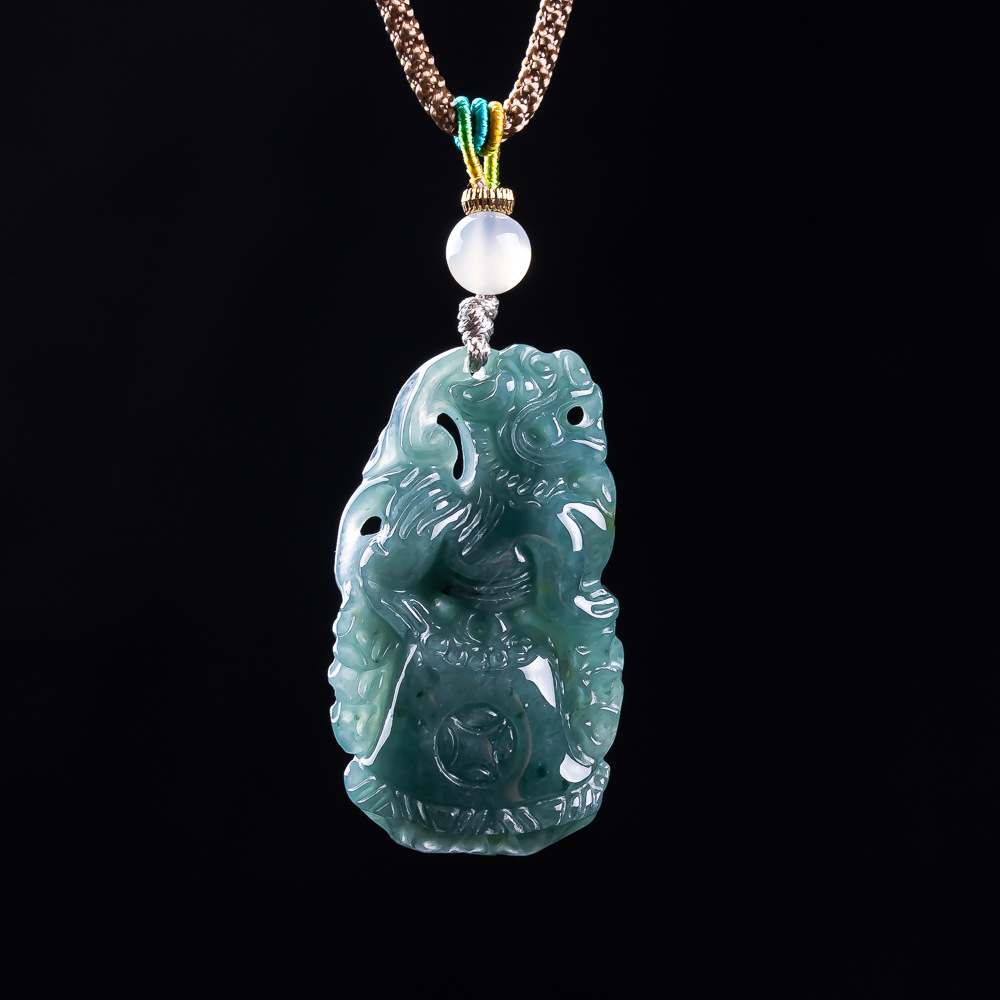 Burmese Jadeite Pixiu Pendant  - Vintage Necklace ulasan dan harga
