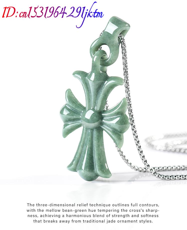 Natural Burmese Jadeite Cross  - Vintage Necklace ulasan dan harga