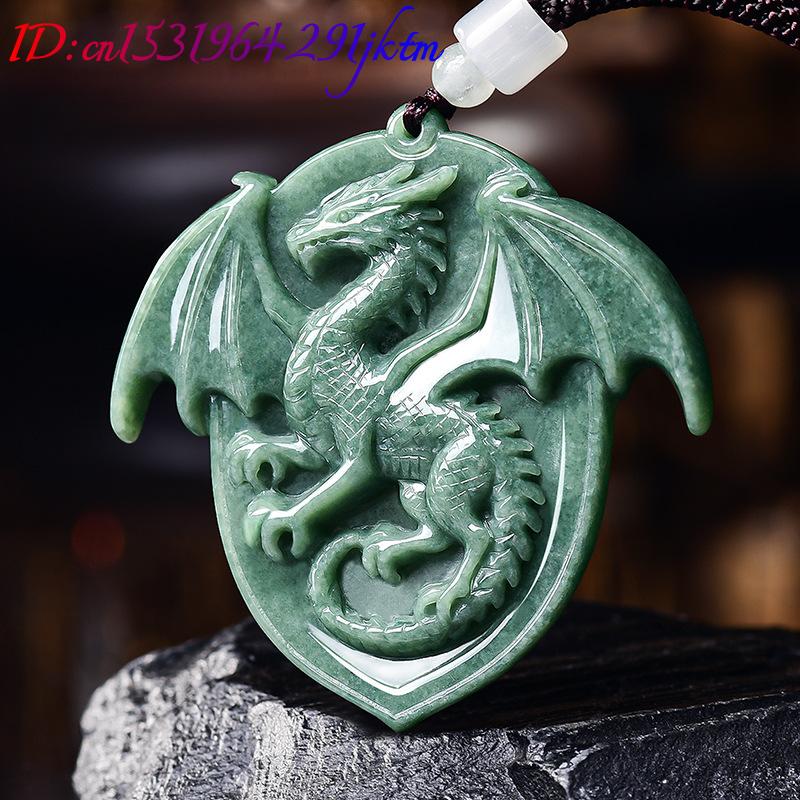 Natural Burmese Jadeite Dragon - Vintage Necklace ulasan dan harga