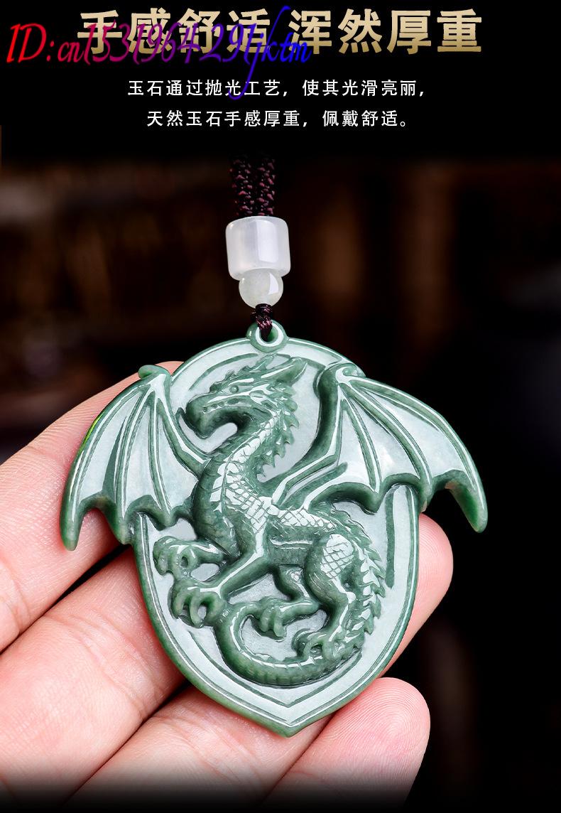 Natural Burmese Jadeite Dragon - Vintage Necklace ulasan dan harga