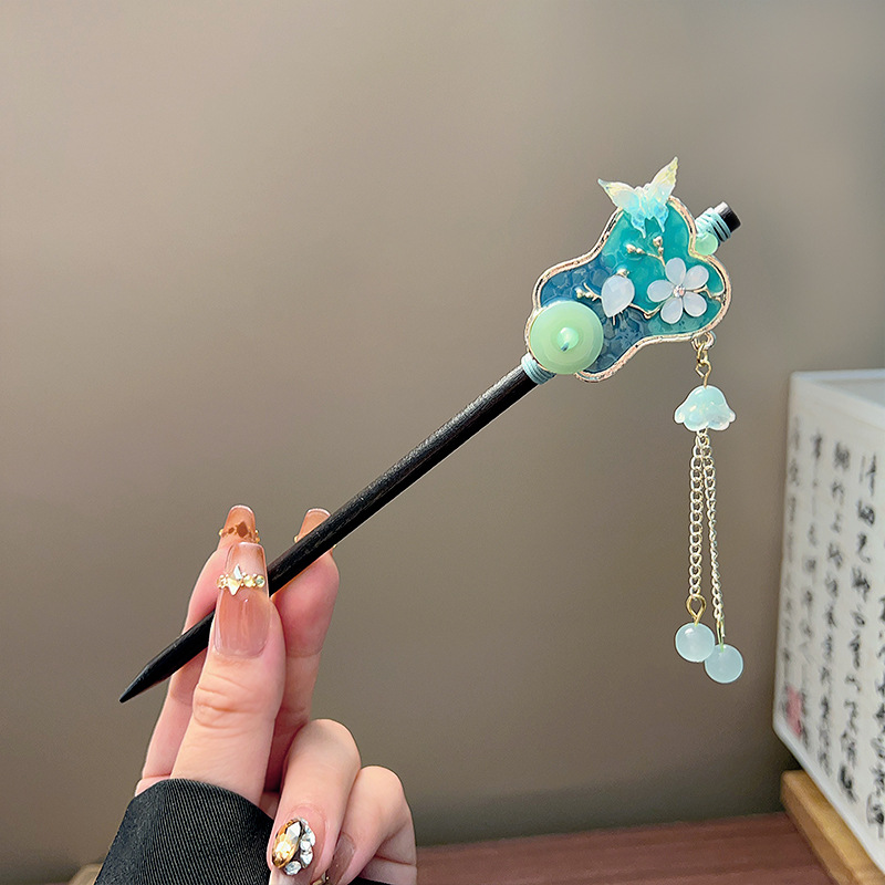 Classic Tassel Hair Stick Blac - Vintage Collector ulasan dan harga